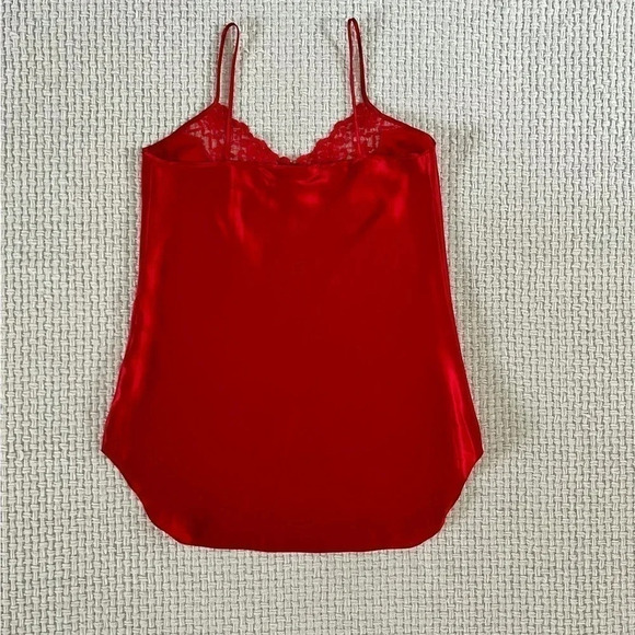 VINTAGE Red Satin Mini Satin Slip Dress - Picture 4 of 5